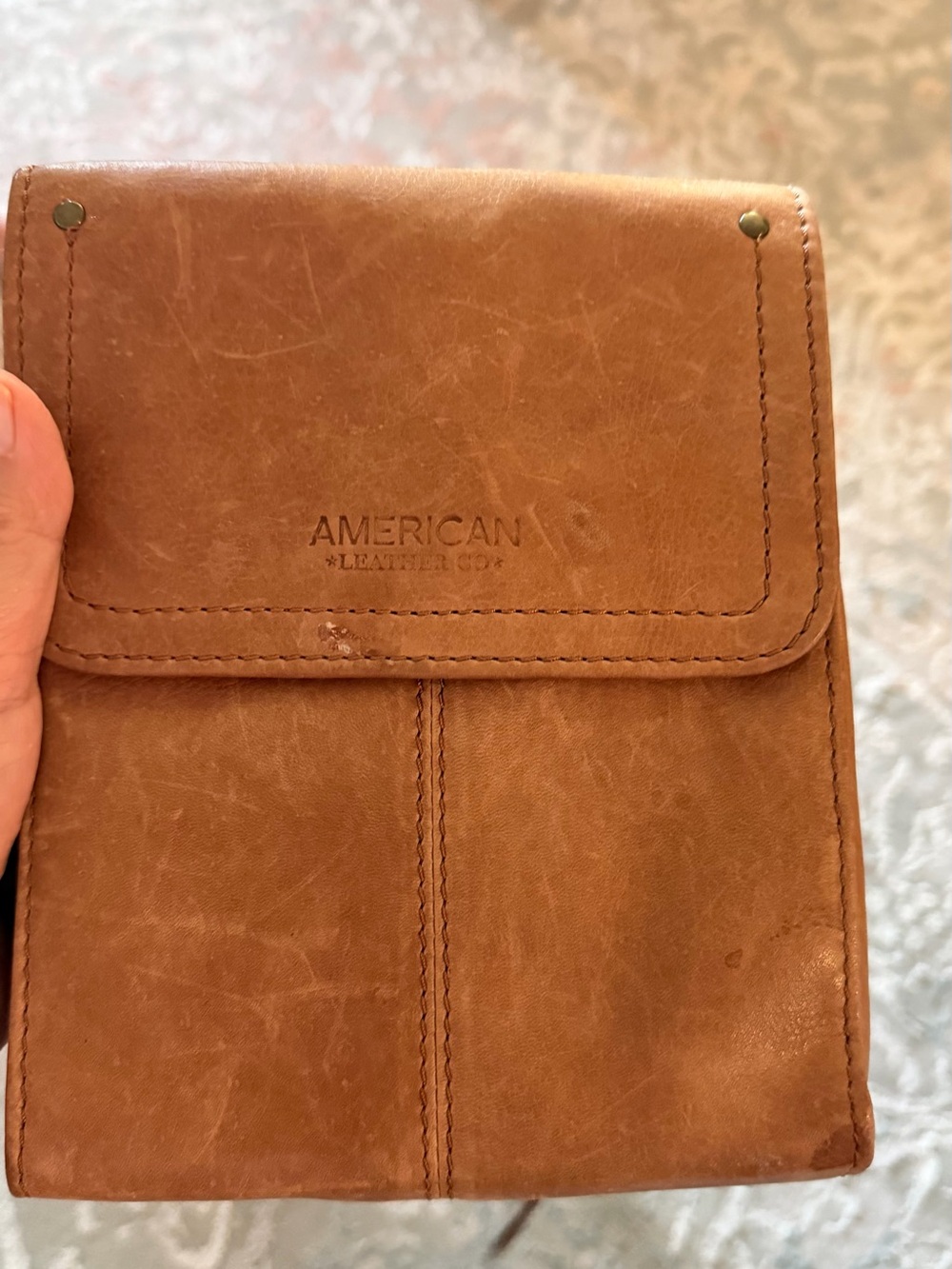 American Leather Co. Tan Leather Crossbody Bag